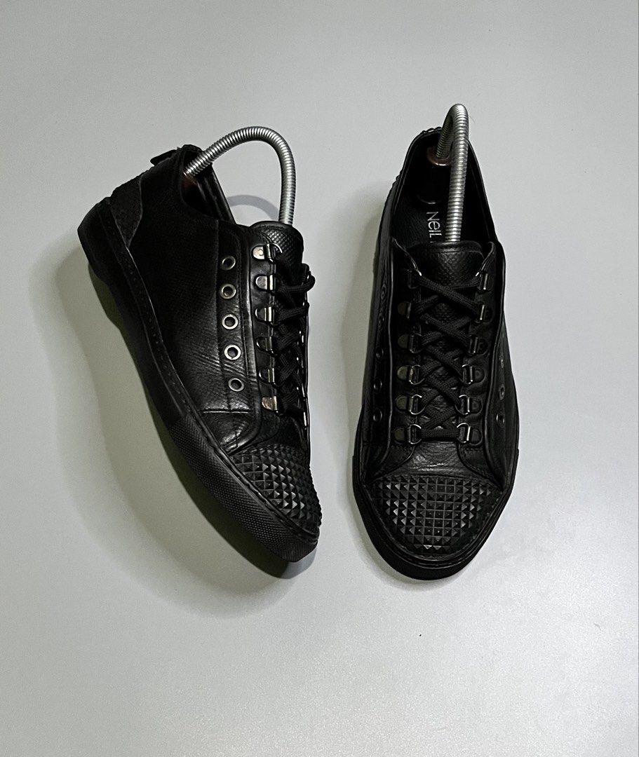 Neil Barrett shoes (Category: Dress Shoes) located in Pagadian. Submitted by lifetalirongan (Listing ID 1467140478, Image 1). Description: Neil Barrett black leather shoes featuring the brand logo on the insole and “made in Italy” lettering..