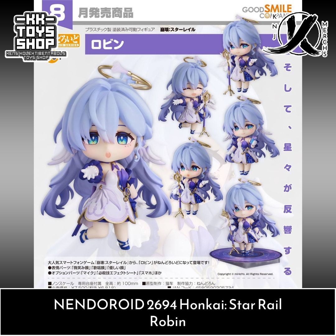 NENDOROID 2694 Honkai: Star Rail: Robin (Category: Figurines & Statues) located in Rizal. Submitted by knjmerchs08 (Listing ID 1467079238, Image 1). Description: NENDOROID 2694 Honkai:Star Rail: Robin CONDITION: Brand New - MISB (Actual photos can be sent upon request) NO RESERVATION NO TRADE PRICES ARE FIRM PAYMENT FIRST MODE OF PAYMENT: - GCash - Maya - BDO CLAIMING / SHIPPING METHODS: - Meetup - Pick up at my Cab - Lalamove / Grab (Buyer's boo