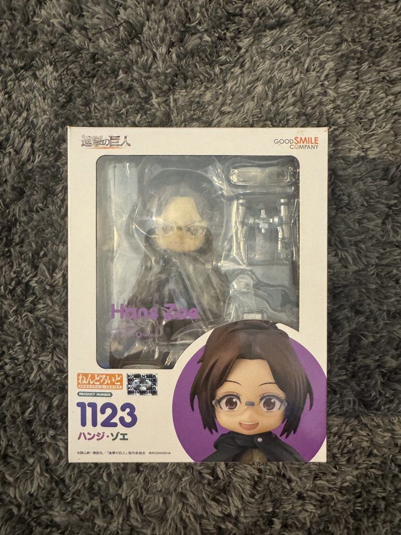 Nendoroid Hange Zoe 1123 (Category: Figurines & Statues) located in Quezon City. Submitted by kitsune.no.mori (Listing ID 1467134009, Image 1). Description: - Hange Zoe | Hans Zoe - Attack on Titan | Shingeki no Kyojin -Nendoroid 1123 -Good Smile Company -Authentic; Beware of fakes! -Back-in-box; previously displayed -Shipping from Quezon City .