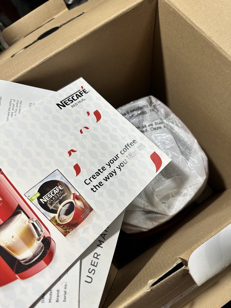 Nescafe Red Mug Coffee Maker Machine (Category: Coffee Machines & Makers) located in Taguig. Submitted by xxangela69xx (Listing ID 1467034824, Image 2). Description: NESCAFE RED MUG COFFEE MACHINE ☕ ✨ BRAND NEW / NEVER USED! ✨ 💰 PRICE: ₱1,800 ONLY! Craving café-style coffee at home? Make your favorite coffee drinks with this NESCAFÉ Red Mug Coffee Machine! ✅ 100% NEVER USED ✅ Stylish red design — perfect for your kitchen ✅ Heating & foaming jet 