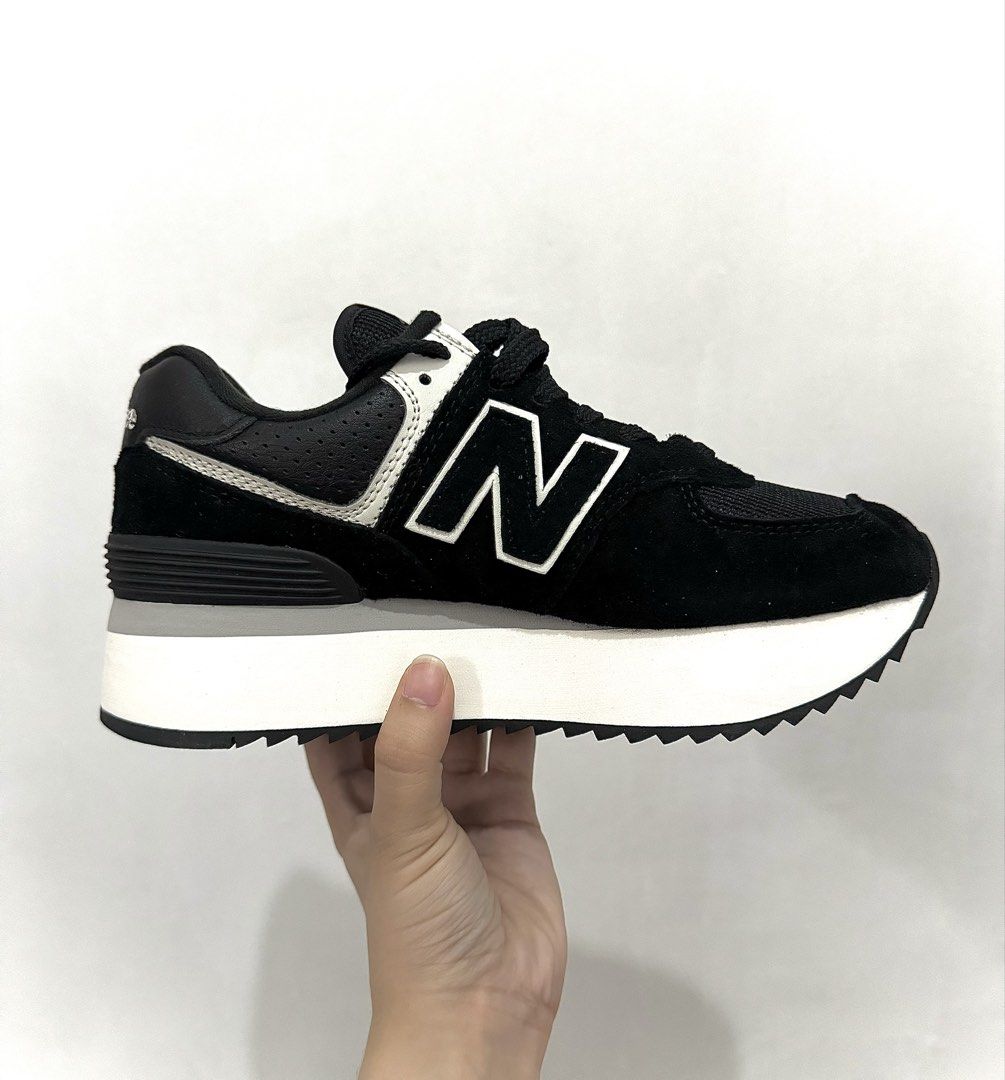 New Balance 574 Black White Platform Sneakers (Category: Sneakers) located in Cainta. Submitted by selltimentalshop (Listing ID 1467156318, Image 1). Description: - Brand/Model: New Balance 574 Platform Sneakers - Color: Classic Black and White - Sole: Trendy chunky stacked sole - Material: Premium mesh and suede upper - Closure: Standard lace-up - Condition: Perfect for comfortable daily wear 💯 authentic No issue Occasionally used Size: US 7 | 