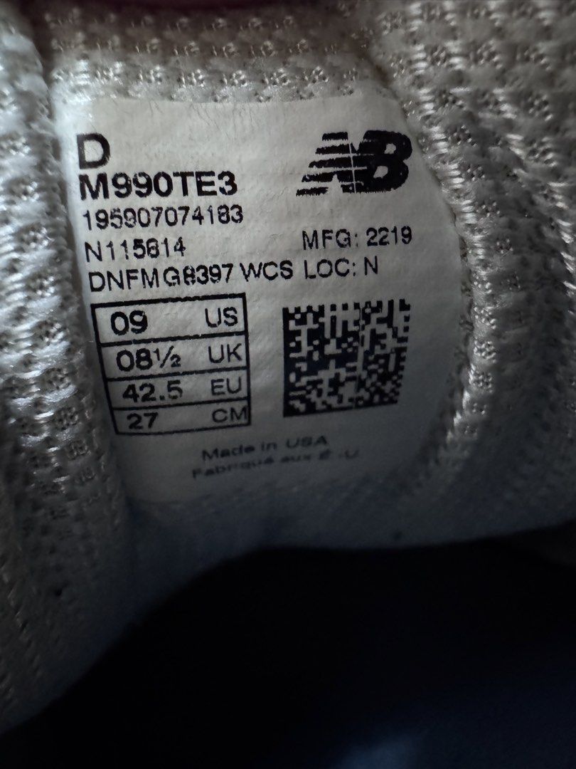 New Balance 990v3 te3 藍灰色 us9 （分類：波鞋）位於 Hong Kong。 由 22311264231 提交（商品編號 1467119819，圖片 10）。簡介： us9 新舊如圖 已停止著用 荃灣至黃大仙地鐵站交收 順豐到付 有代用鞋盒 condition as photos Tsuen Wan to Wong Tai Sin MTR SF EXPRESS。