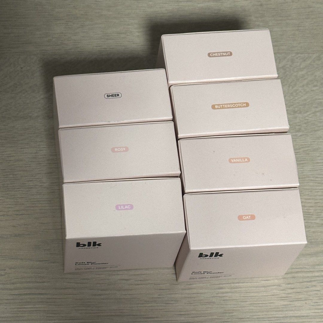 NEW BLK Cosmetics Soft Blur Loose Powder (Category: Makeup) located in Quezon City. Submitted by gg.finds (Listing ID 1467130848, Image 3). Description: - brand new, with box, never opened. orig price is 499, selling for 300 each - matte finish, long lasting, controls oil, blurs skin - with puff and mirror inside - shades: ❌ SHEER - translucent ❌ ROSY - light pink ✅ LILAC - light purple ✅ OAT ✅ VANILLA ✅ BUTTERSCOTCH ✅ CHESTNUT - rfs: finishing o
