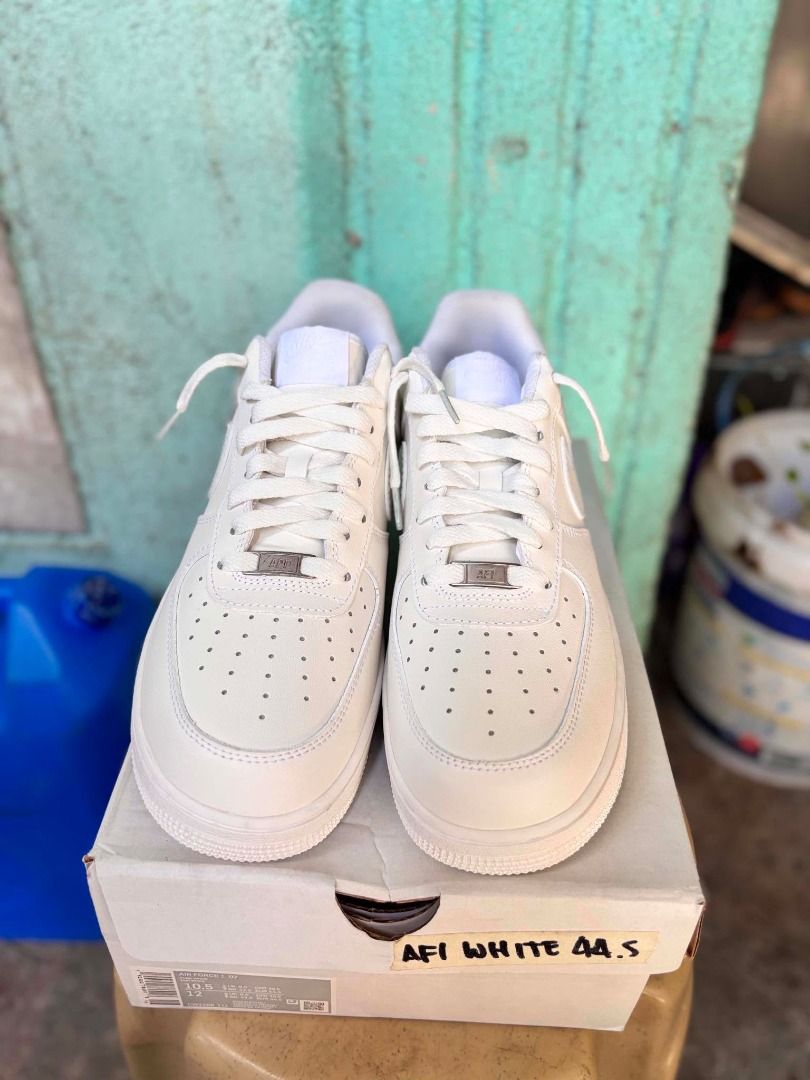 Nike Air Force 1 '07 Pure White Size 10.5 (Category: Casual Shoes) located in Bulacan. Submitted by raaddddd (Listing ID 1467020195, Image 3). Description: - Model: Nike Air Force 1 '07 (Pure White) - Style Code: CW2288 111 - Size: Men's US 10.5 / Women's US 12 / EU 44.5 - Condition: Brand new, deadstock, never worn - Inclusions: Original box included - Features: Clean leather upper, crisp rubber sole, classic low-top design - Meet-ups and shippi