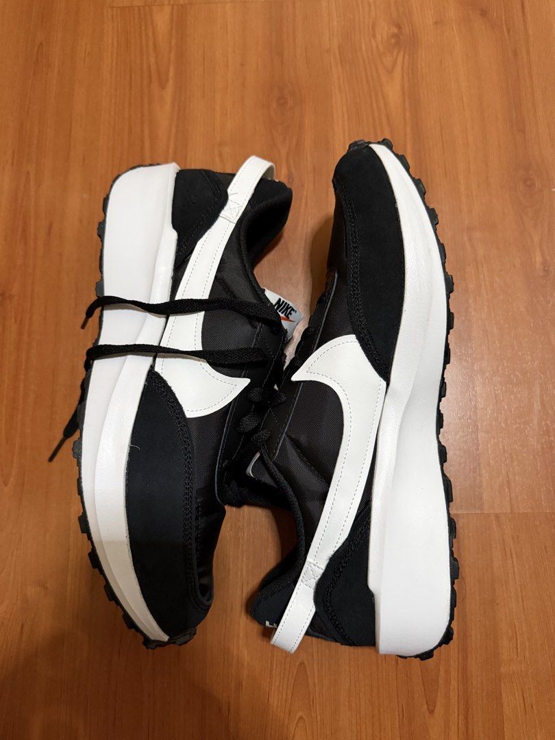 Nike Dbreak-Type Black White Sneakers (Category: Sneakers) located in Batangas. Submitted by bullet909 (Listing ID 1467134334, Image 2). Description: - Brand: Nike - Colorway: Classic Black and White - Design: Trendy chunky stacked sole with mesh and suede upper panels - Details: Iconic side swoosh and signature orange logo tag on the tongue - Traction: Textured waffle tread bottom - Condition: Clean all around, soles show absolutely no wear.