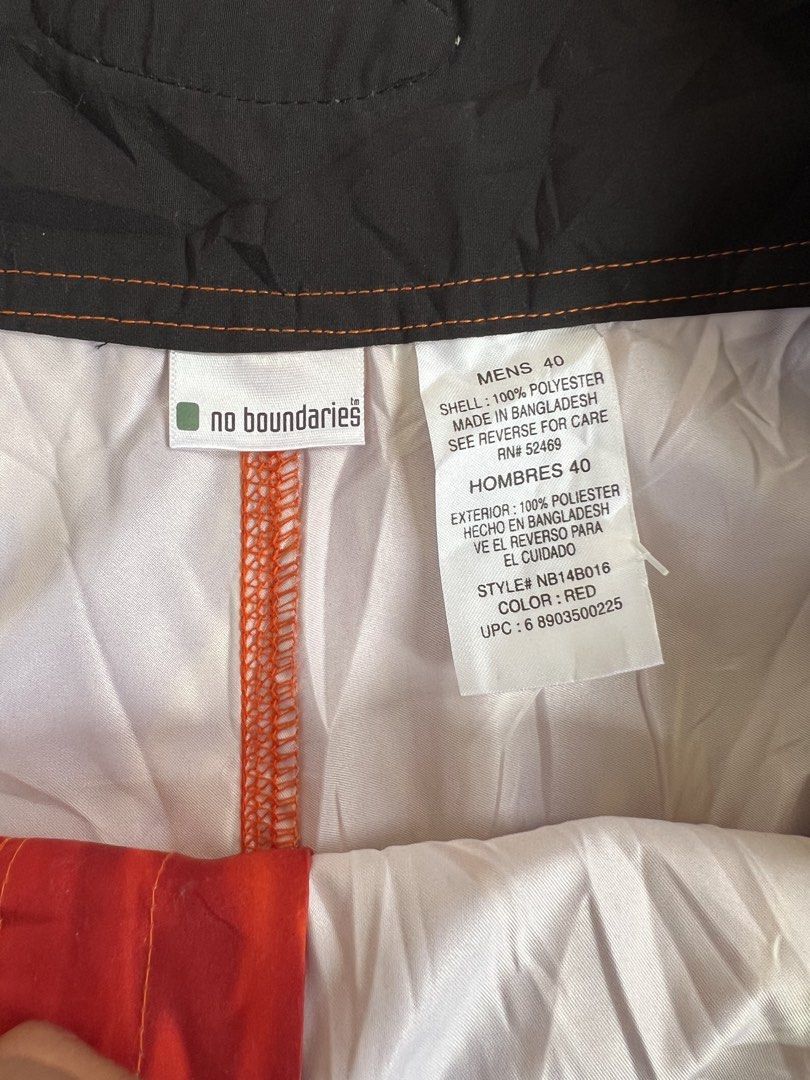 No Boundaries Board Shorts (Category: Swim Trunks & Board Shorts) located in Angeles City. Submitted by mark.happenss (Listing ID 1467076457, Image 3). Description: No Boundaries All-Over Flame Print Board Shorts Waist: 40 Length: 23.