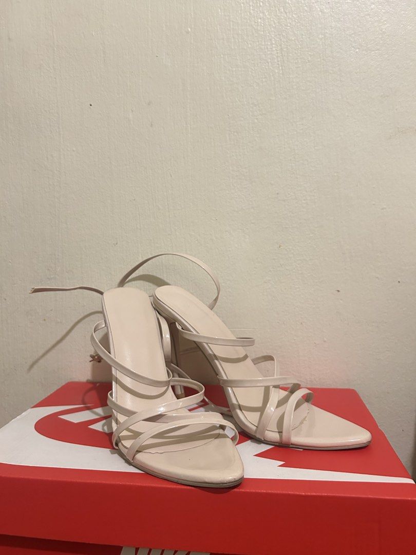 Nude Strappy Stiletto High Heels (Category: Heels) located in Manila. Submitted by elairdll (Listing ID 1467079836, Image 1). Description: Used twice only. Size 8 W. 4 inches RFS: decluttering 📍Dasma Cavite/Las Piñas area. SF c/o buyer..
