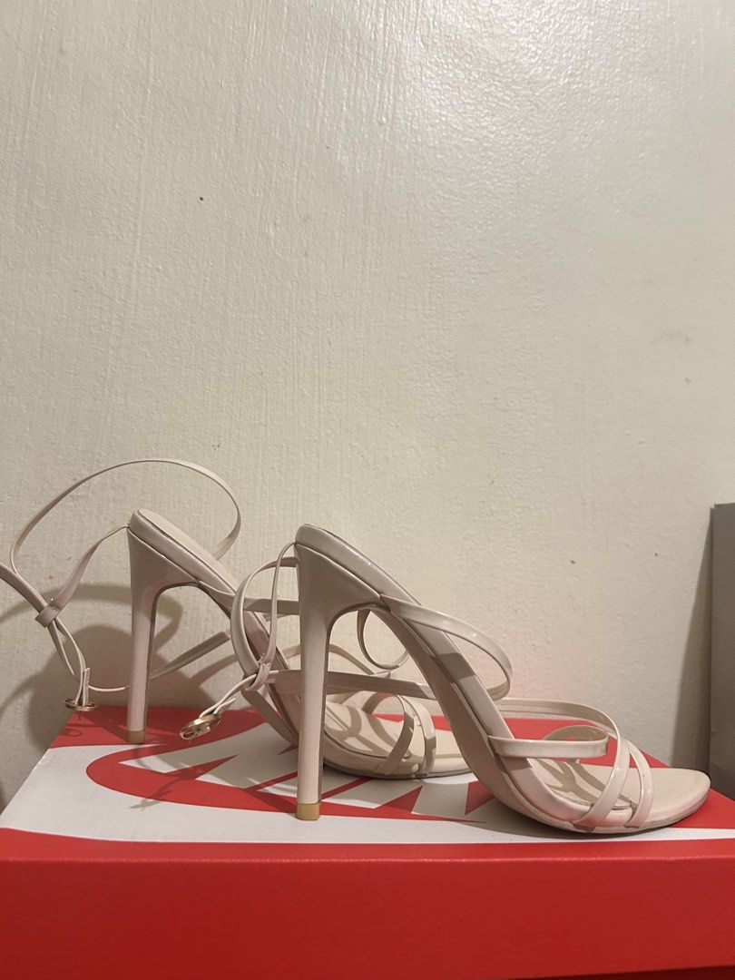 Nude Strappy Stiletto High Heels (Category: Heels) located in Manila. Submitted by elairdll (Listing ID 1467079836, Image 2). Description: Used twice only. Size 8 W. 4 inches RFS: decluttering 📍Dasma Cavite/Las Piñas area. SF c/o buyer..