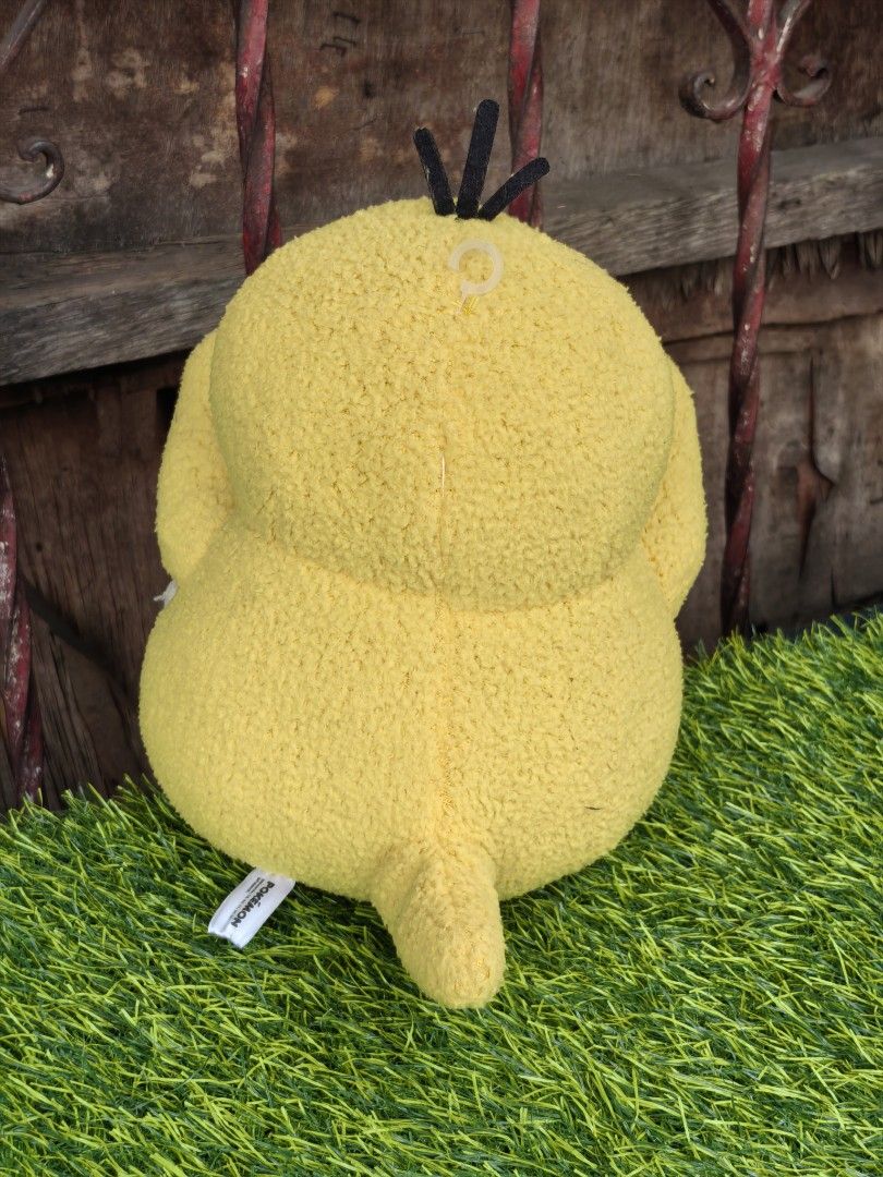 Official Pokémon Psyduck Plush Toy 23cm (Category: Plushies & Soft Toys) located in Paranaque City. Submitted by furugiyafinds (Listing ID 1467003859, Image 2). Description: - 100% Authentic Pokémon Psyduck plush toy - Soft yellow textured fabric with cream beak and feet - Detailed embroidery on facial features - Official Pokémon tag attached - Standard plush size, clean and well-maintained - Great addition for collectors and fans.
