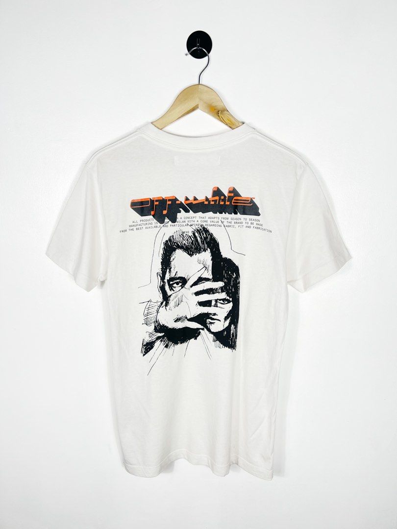 Off-White Mirko Shirt (Category: Tshirts & Polo Shirts ) located in Bacolod City. Submitted by nodaysoff (Listing ID 1467004138, Image 1). Description: Off-White Mirko Graphic Shirt - Authentic Measures: 19.5x29 | Medium Excellent condition Flaws: washable stain ₱1,500.