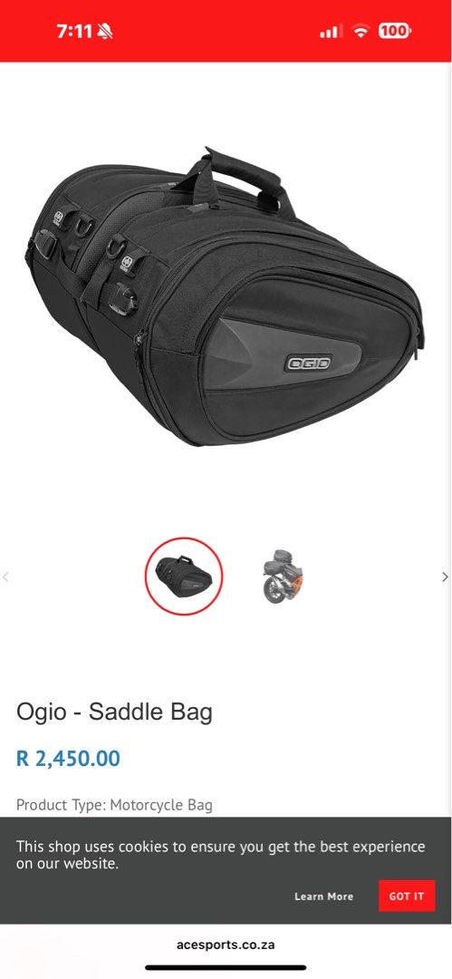 Ogio Motorcycle Saddle Bag Pair (Category: Helmets and other Riding Gears) located in Manila. Submitted by gentlecloud_71412b (Listing ID 1467166333, Image 3). Description: - Brand: Ogio - Color: Black - Condition: Good, normal signs of previous mounting use - Features: Durable construction with molded side panels and branded logo inserts - Convenience: Sturdy carry handles and built-in rain hood compartments on the zippers - Capacity: Great stor