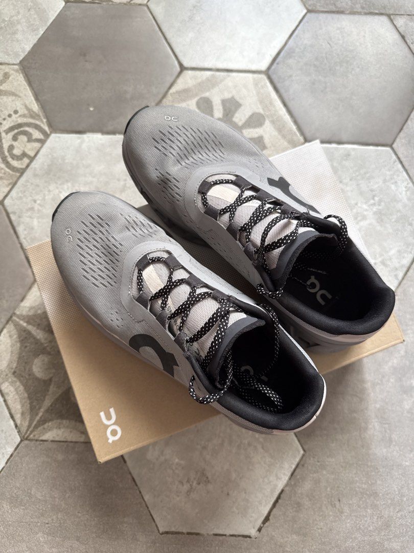 On Running Cloudmonster Alloy Silver Men's Size 9 (Category: Sneakers) located in Cainta. Submitted by vinsdeclutterstore (Listing ID 1467057464, Image 3). Description: - Brand: On Running Cloudmonster - Colorway: Alloy and Silver - Size: Men's US 9 / EU 42.5 - Condition: Used Like new, Minimal heel drag - Features: Max cushioning, bouncy feel, perfect for running or daily walks - Inclusion: Original box included - Payment Gcash/Bank transfer.