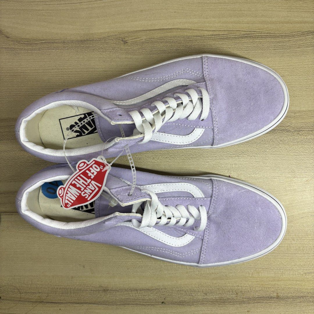 Original Vans Old Skool Purple Sneakers (Category: Sneakers) located in Angeles City. Submitted by muse_archive (Listing ID 1466974790, Image 2). Description: -Vans Old Skool Pastel Purple -Brand new with tags, never worn out - Size: Men US 10 - Material: Suede and canvas upper with signature waffle rubber outsole.