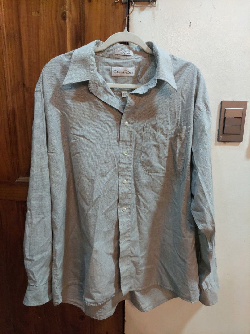 OSCAR DE LA RENTA BUTTON DOWN TAILORED SHIRT (Category: Formal Shirts) located in San Pedro. Submitted by cyanide.slug.cat (Listing ID 1466988736, Image 1). Description: xl-2xl 56" bust 30" length.