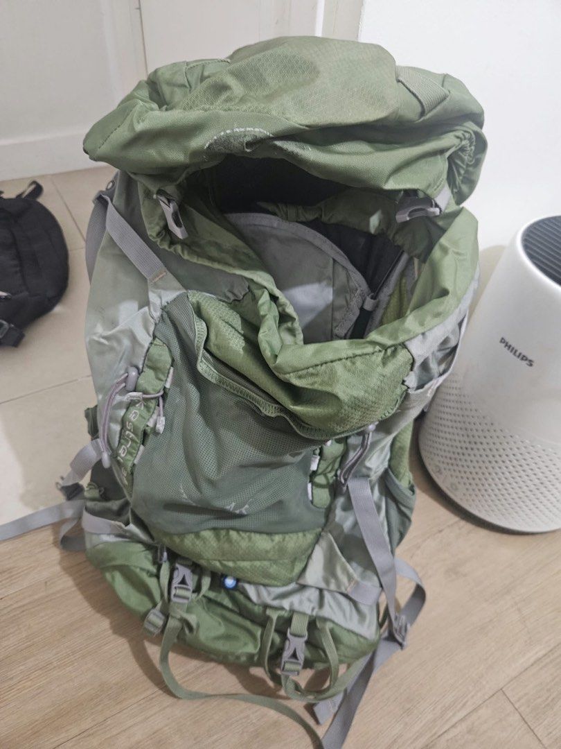 Osprey Kestrel 38 Hiking Backpack Green (Category: Backpacks) located in Taguig. Submitted by joyvillanueva (Listing ID 1466972042, Image 1). Description: - Brand: Osprey Kestrel 38 Hiking Backpack - Color: Olive Green - Comfort: Padded mesh back panel, adjustable shoulder straps, and supportive hip belt with pockets - Storage: Multiple exterior compartments, bungee attachment points, and secure drawstring top closure under a lid - Ideal for: Day