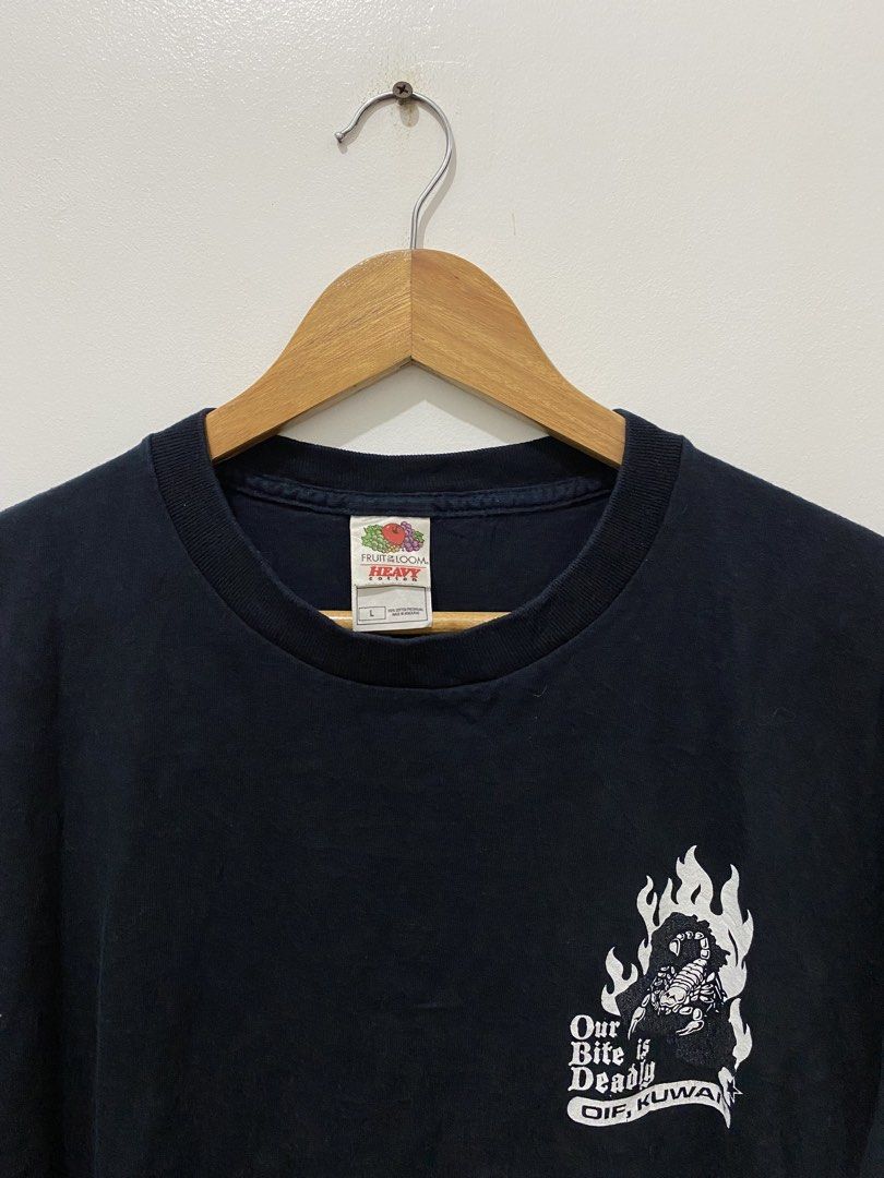 OUR BITE IS DEADLY OIF Kuwait HARLEY DAVIDSON VIBES (Category: Tshirts & Polo Shirts ) located in Naga. Submitted by jamesserra69599 (Listing ID 1467080418, Image 3). Description: LARGE ON TAG 21x26.5 COLOR RATE: 9.2/10 VERYGOOD CONDITION ISSUE: 1 PINHOLE, HAIRLINES.