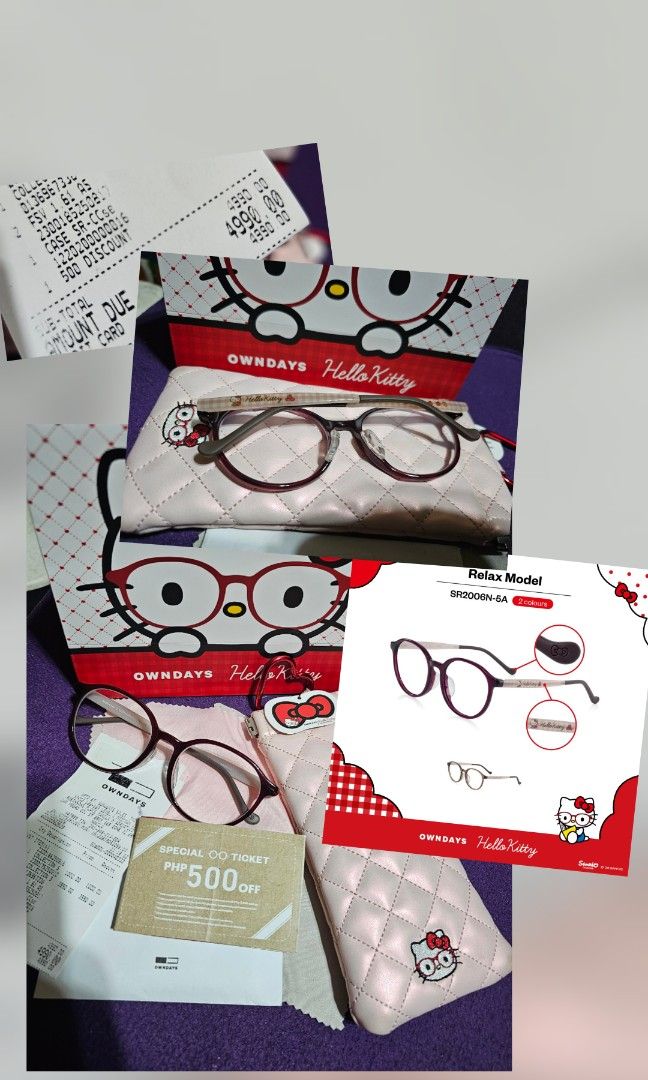 Owndays x Hello kitty Sanrio collab eyewear (Category: Sunglasses & Eyewear) located in Manila. Submitted by onlinesmartshopping12 (Listing ID 1467099984, Image 1). Description: no issue with 500 voucher.