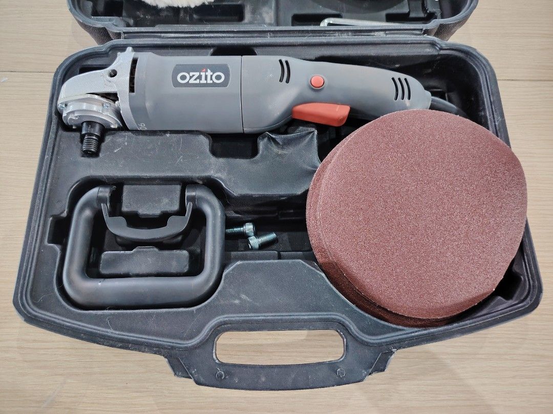 Ozito Sander Polisher Sander w/ Case (Category: Hair) located in Manila. Submitted by rollysuela09206 (Listing ID 1466980123, Image 1). Description: - Brand: Ozito - Model : SPR-7100 - Used BUt Tested and 100% working properly - Power: Plugs into standard wall outlet - Ideal for: Buffing car paintwork and DIY garage projects - Inclusions: Handle, backing pad, sanding discs, wool bonnet, foam pad, hex key, and storage case.