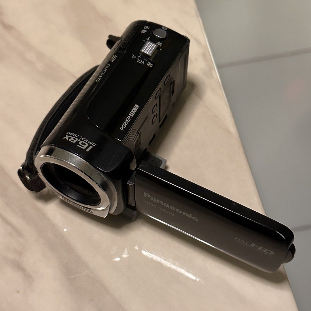 Panasonic HDC-SD40 Full HD Camcorder (Category: Video Cameras) located in Baguio. Submitted by objectsbyrej (Listing ID 1467163687, Image 3). Description: Panasonic HDC-SD40 HD Camcorder / Handycam Condition: * Fully functional and working well with no functional issues. * Minor signs of usage, but no major scratches or damage. * Comes with the original battery and charger. — Specifications: * Model: Panasonic HDC-SD40 * Video resolution: 1920 × 
