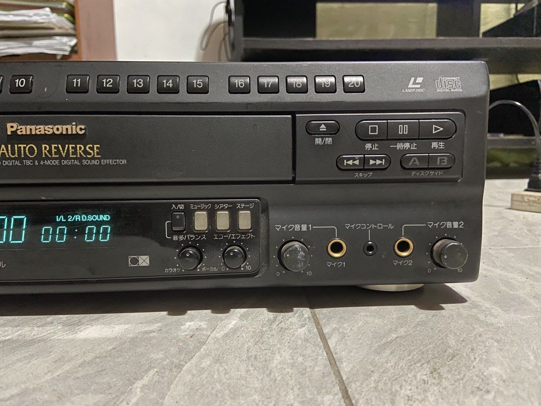 Panasonic LX-K700 Multi Laser Disc Player (Category: Blu-Ray & Media Players) located in Malolos. Submitted by anthony_collectibles (Listing ID 1467055742, Image 2). Description: - Model: Panasonic LX-K700 Multi Laser Disc Player - Features: Auto Reverse, MASH multi-stage noise shaping, front mic inputs with volume control, and headphone jack - Usability: Number buttons (1-20) for direct track selection and smooth-opening disc tray - Condition: S