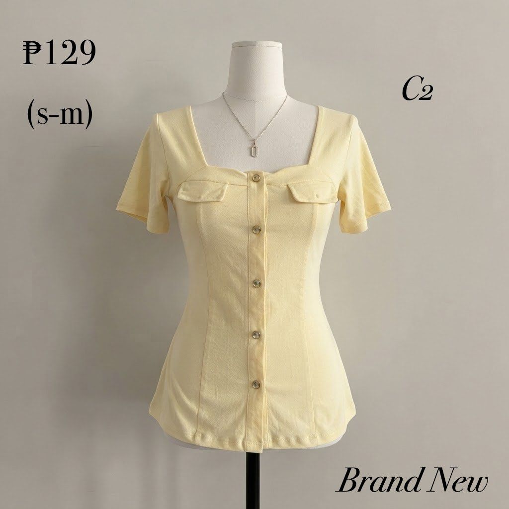 Pastel yellow square-neck (Category: Blouses) located in Calamba. Submitted by aydinsattic (Listing ID 1467079371, Image 1). Description: .