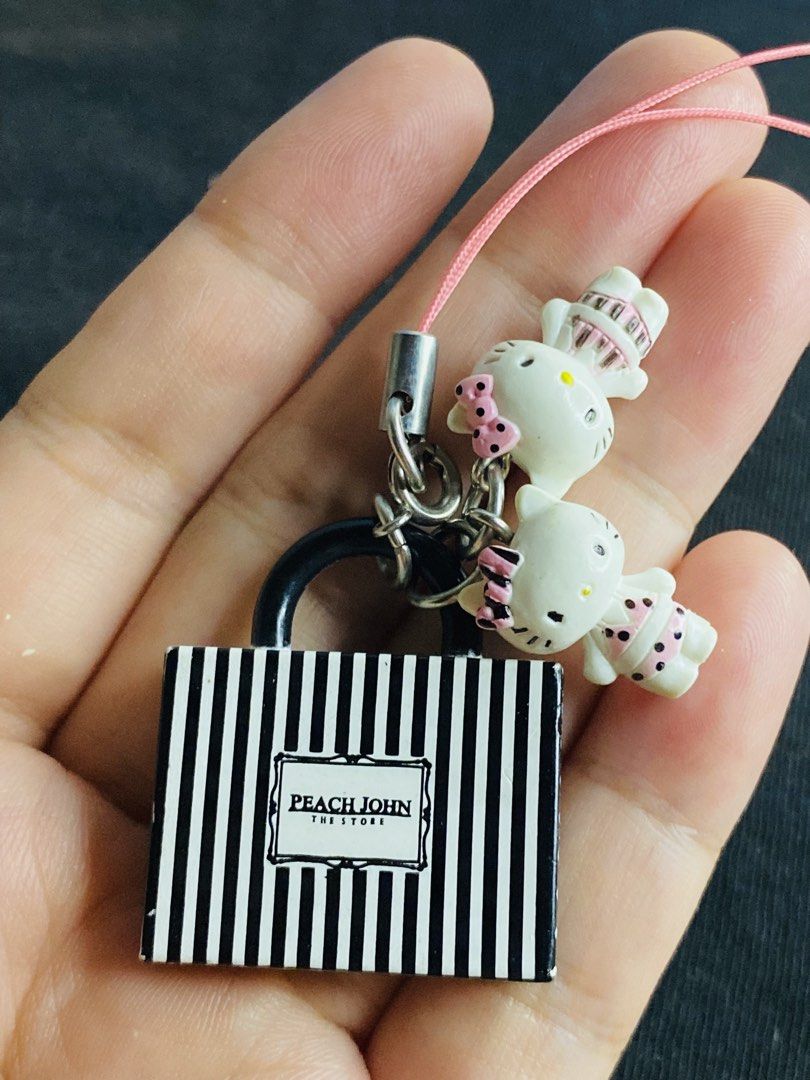 Rare Peach John x Hello Kitty Collaboration Charm Strap (Category: Character Goods) located in Manila. Submitted by kawaii_omocha_est2020 (Listing ID 1467054222, Image 1). Description: .