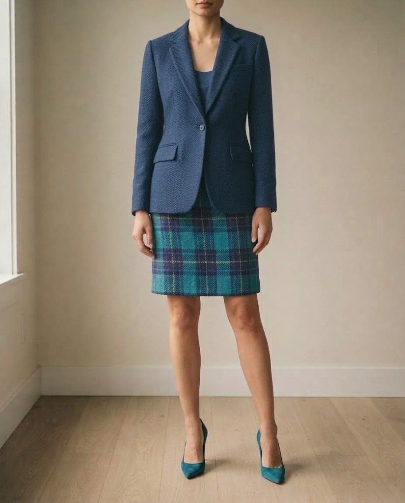 PHOEBE PLAID TWEED MINI SKIRT 25 (Category: Skirts) located in Marikina City. Submitted by minimalistmanila (Listing ID 1464934933, Image 1). Description: PHOEBE brand eye catching teal blue plaid tweed skirt bought abroad. With lining. Small, 25 waist, 16 inches length. Old stock and unused. Order now! .