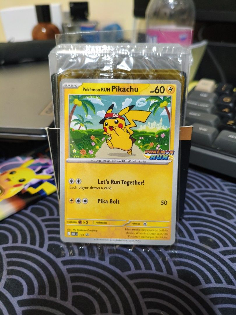 Pikachu (Category: Raw Singles) located in Baguio. Submitted by seijisubido (Listing ID 1467046776, Image 2). Description: fs fs fs!! pokemon run pikachu promo card 6k firm or swap etb baguio area.
