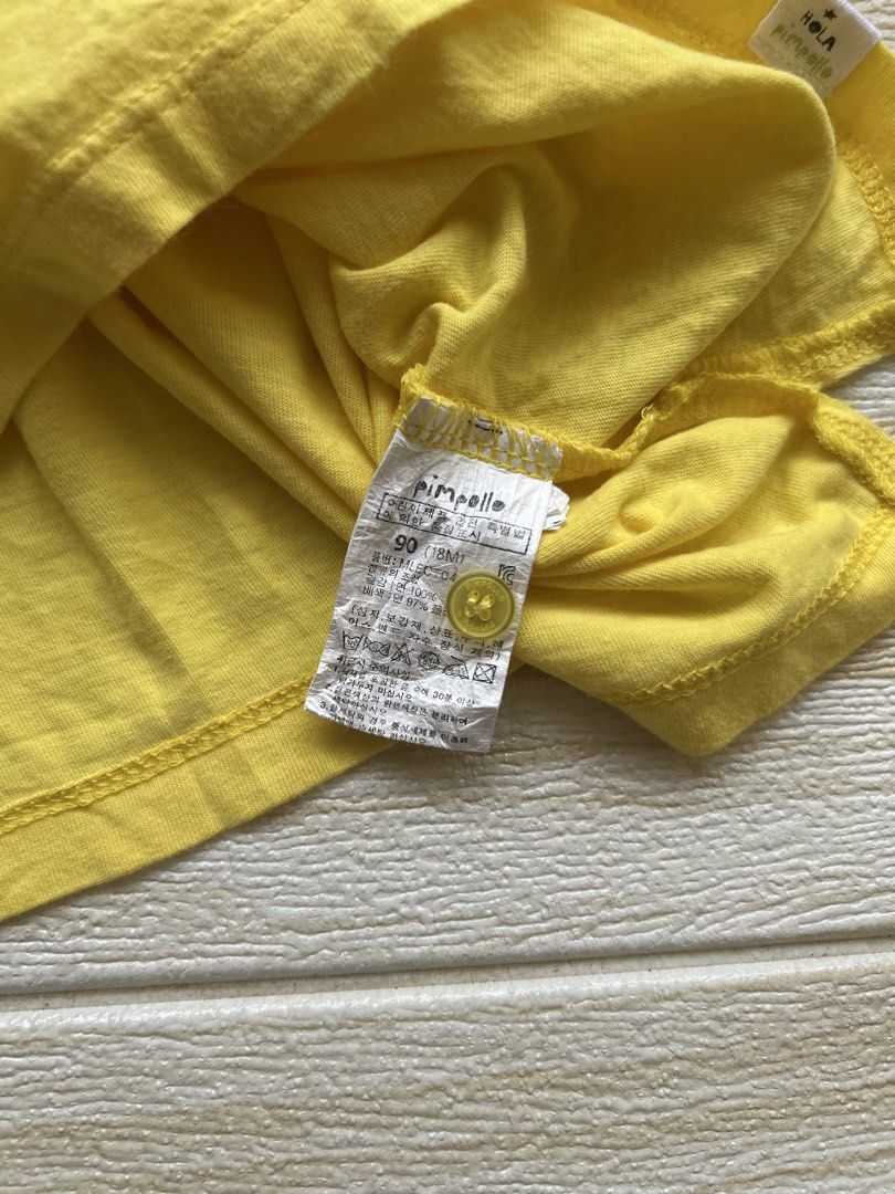 Pimpillo yellow tshirt (Category: Babies & Kids Fashion) located in Cebu City. Submitted by yjainani (Listing ID 1466986313, Image 3). Description: .