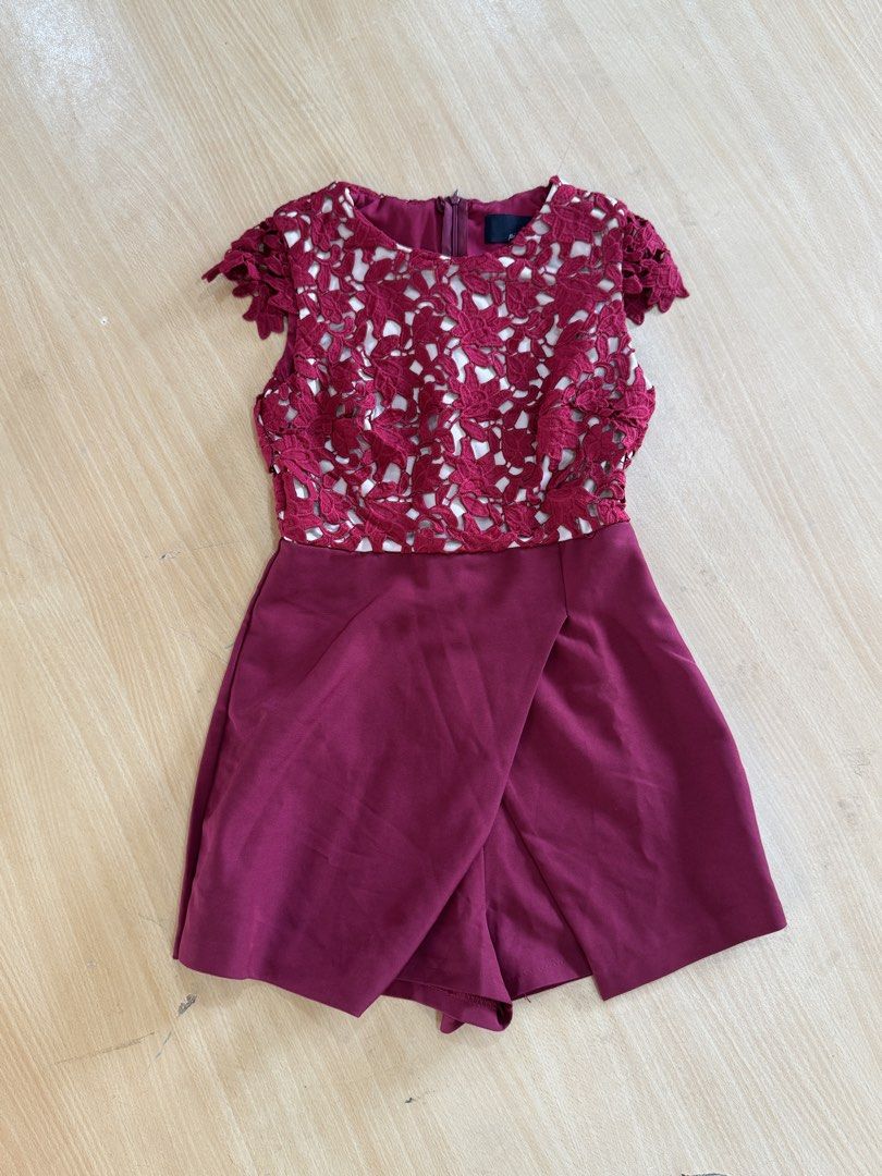 Pink Manila Burgundy Lace Romper (Category: Rompers) located in San Juan City. Submitted by urgirlcreates (Listing ID 1467090704, Image 1). Description: .