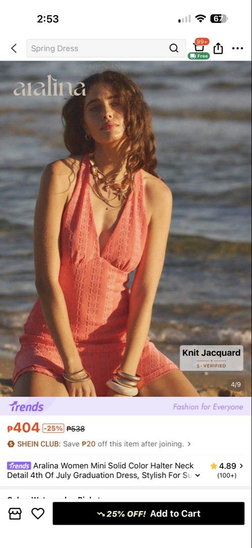 Pink summer halter dress (Category: Dresses) located in Makati City. Submitted by prelovedbylexie (Listing ID 1467030454, Image 1). Description: used once.