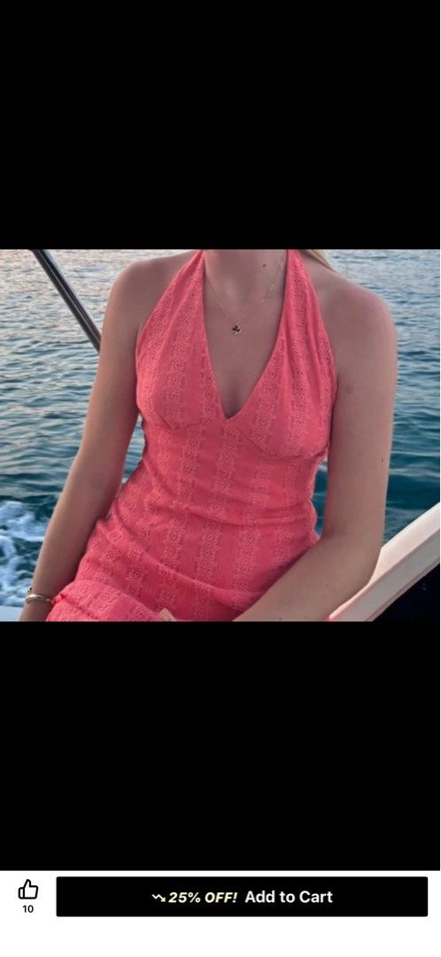 Pink summer halter dress (Category: Dresses) located in Makati City. Submitted by prelovedbylexie (Listing ID 1467030454, Image 3). Description: used once.