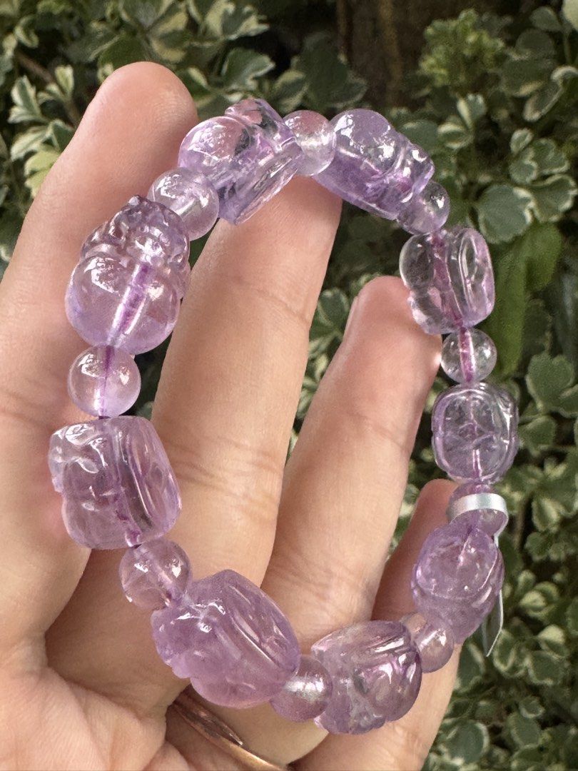 PIXUE AMETHYST 🍏 M7_AM011 (Category: Precious Stones) located in Bulacan. Submitted by selling_low_by_bella_ben (Listing ID 1466993115, Image 2). Description: PIXUE AMETHYST 🍏 M7_AM011 ✅ With Certificate 🏷️ 1360 10+ mm pixue 7+ mm round bead 15 cm wrist.