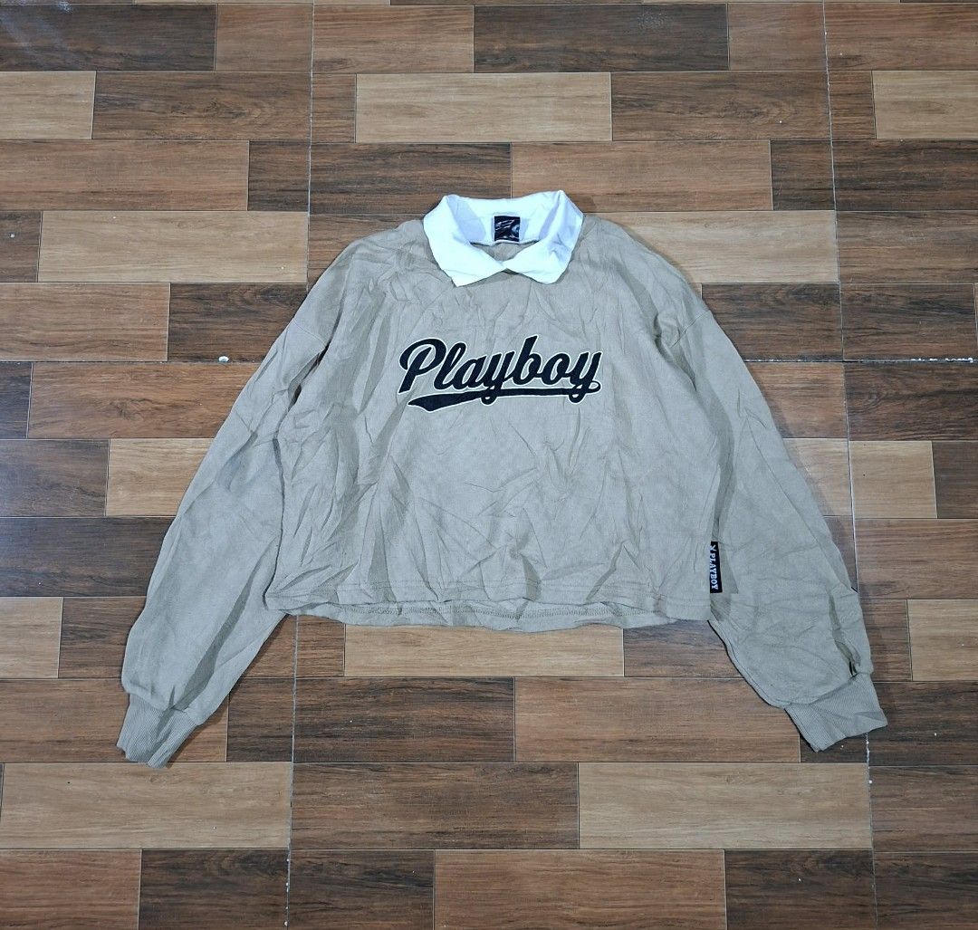 Playboy Crop polo long sleeve (Category: Coats, Jackets and Outerwear) located in Pili. Submitted by jasonthrift2001 (Listing ID 1467164351, Image 1). Description: Playboy Crop polo long sleeve Size: med on tag Excellent condition no issue location Bicol Area.