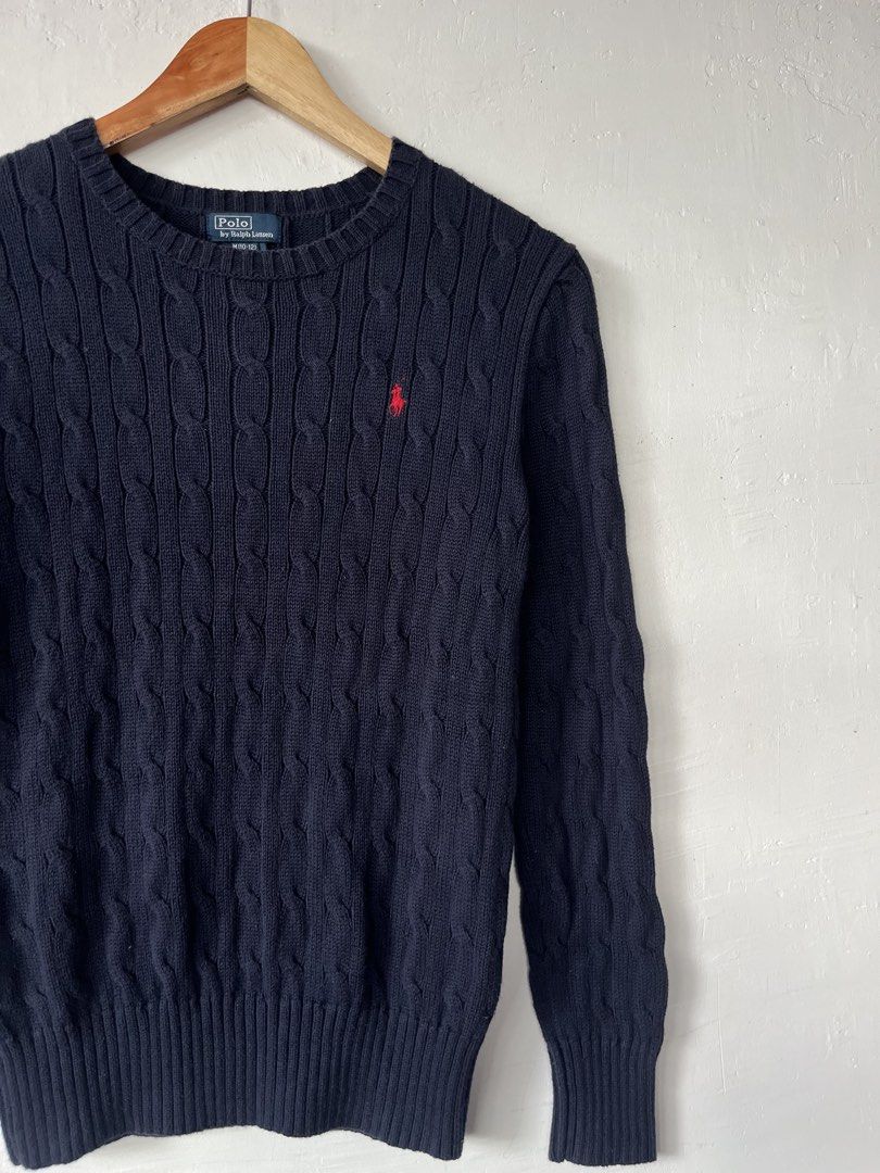 Polo Ralph Lauren Cable Knitted Sweater (Category: Luxury Apparel) located in Paranaque City. Submitted by commonfind.ph (Listing ID 1467058980, Image 3). Description: Polo Ralph Lauren Cable Knitted Authentic Size Medium 17-18 width 25 length No issue Excellent conditions 2000+sf laspinas location.