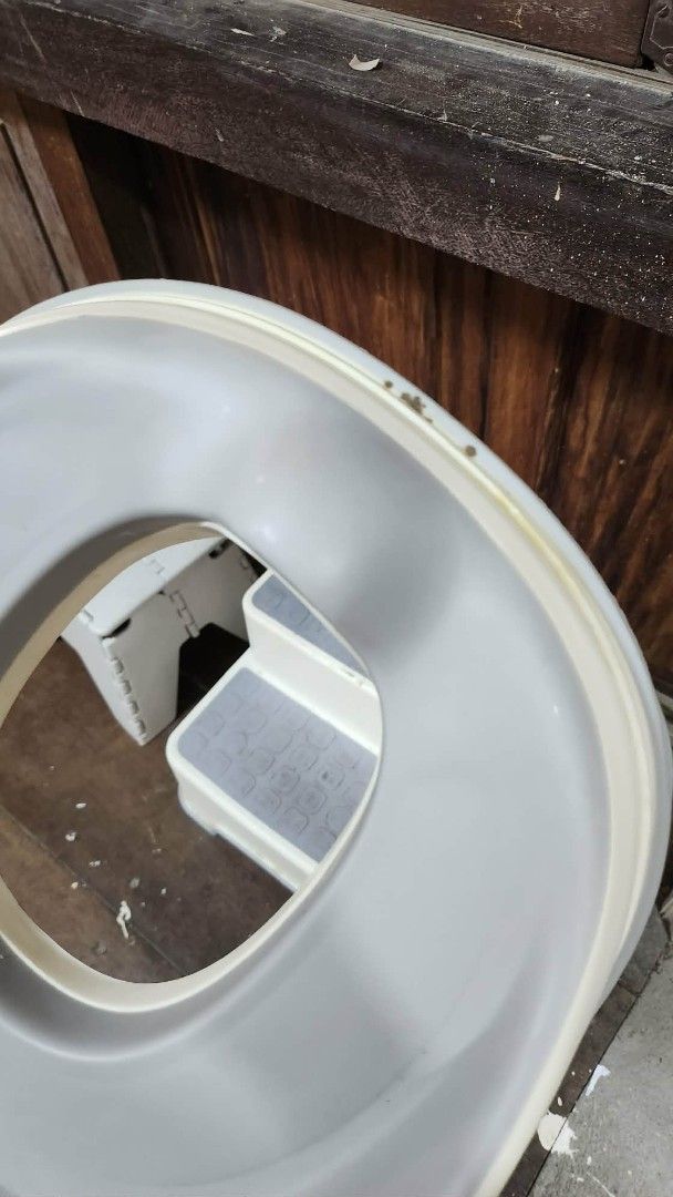 Potty training toiler seat and step stool set (Category: Other Kids Furniture) located in Quezon City. Submitted by declttermum (Listing ID 1467020665, Image 3). Description: Preloved potty training seat and step stool set, gray color.Wysiwyg. #potty #pottytraining #pottytrainingseat #stepstool #pottytrainer.