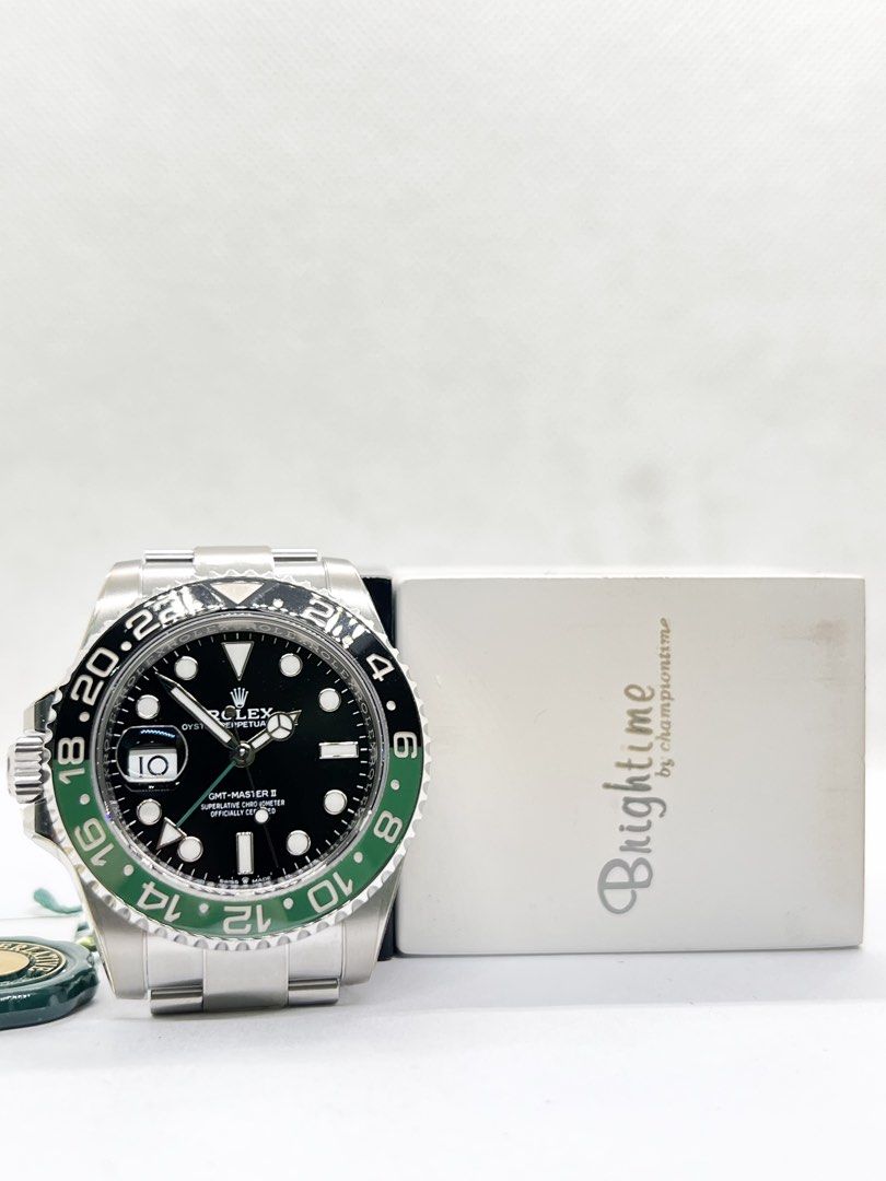 Pre Owned Rolex Oyster Gmt Master II 126720VTNR “Sprite” Black Dial Automatic Steel Casing Bracelet ( May 23 ) (Category: Watches) located in Singapore. Submitted by brightime (Listing ID 1467053400, Image 3). Description: Pre Owned Rolex Oyster Gmt Master II 126720VTNR “Sprite” Black Dial Automatic Steel Casing Bracelet ( May 23 ) ** Pre-Owned ** ** Unpolished Set, Mint Condition With Protective Film ** Model : 126720VTNR Also known as : Oyster 