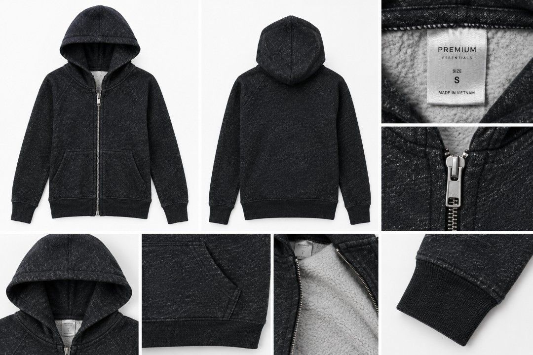 Premium Essentials Black Zip-Up Hoodie Size S (Category: Hoodies) located in Manila. Submitted by vastgem_635c8e (Listing ID 1467093701, Image 2). Description: PAUNAHAN MGA TOLL, ESSENTIALS TO MGA GUYS! MINE NALANG. KUNG EINO MAUNA SAKNIYA NA - Brand: Premium Essentials - Color: Black Heather - Size: Small - Soft fleece lining for extra warmth - Full metal zipper closure - Two convenient front pockets - Ribbed cuffs and hem - Clean, easy-to-match