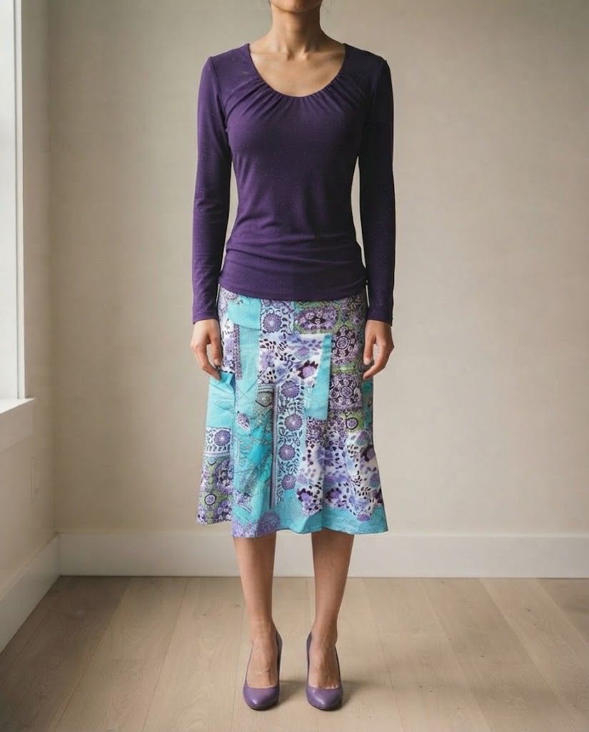 PRINTED SKIRT VIOLET TOP (Category: Skirts) located in Marikina City. Submitted by minimalistmanila (Listing ID 1467151899, Image 1). Description: Selling as a set, imported skirt with matching violet top. Fits S/M. Never worn. Order now! .