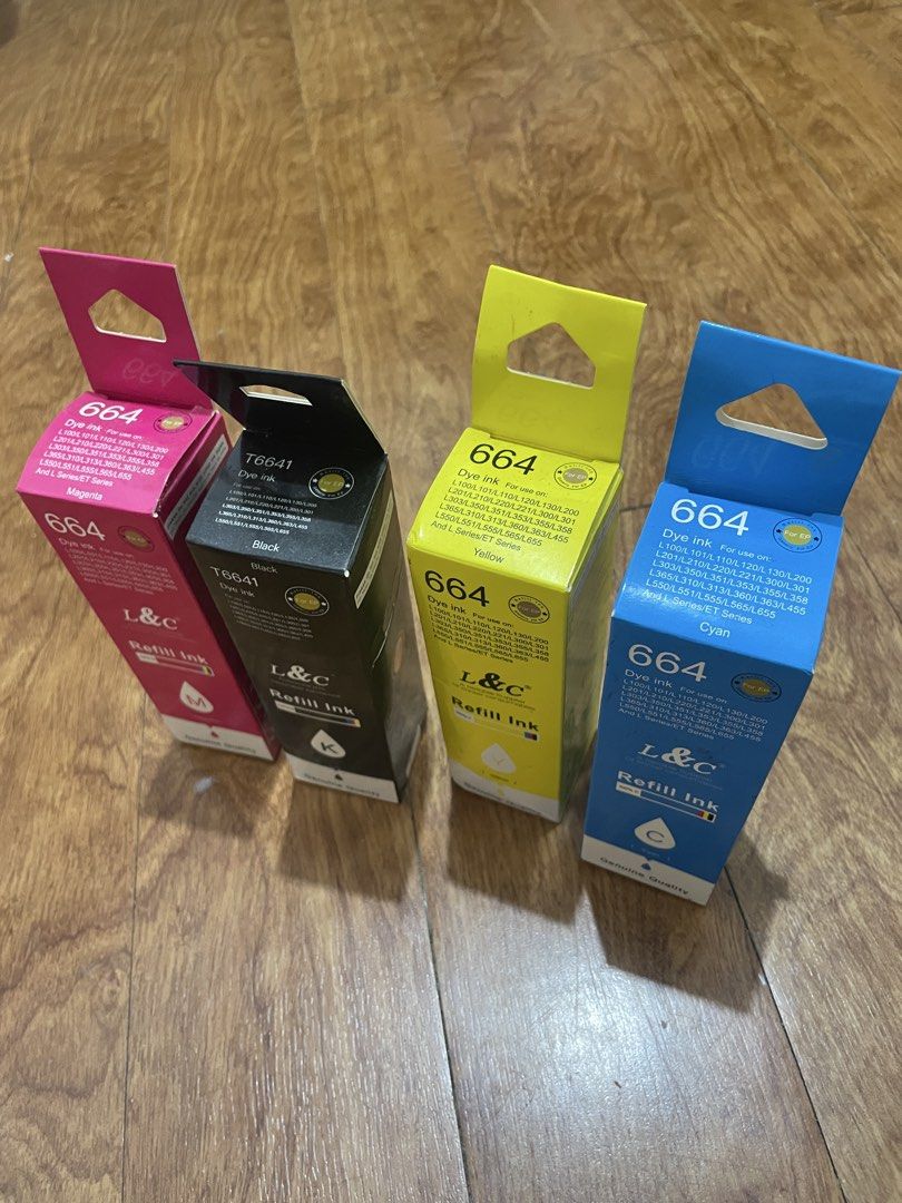 Printer Inks - EPSON L Series (Category: Printers, Scanners & Copiers) located in Rizal. Submitted by casheworks (Listing ID 1467126168, Image 1). Description: Printer Inks - EPSON L Series - never used - bought from orange app .