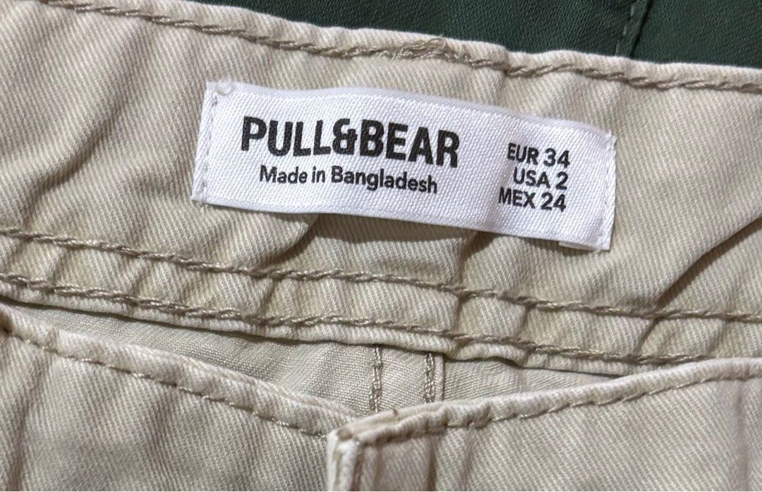 Pull&Bear Women's Khaki Cargo Pants Size 28-30 (Category: Jeans) located in Quezon City. Submitted by garagesale2026 (Listing ID 1466984655, Image 3). Description: - Used once - In mint condition - US 2 on tag, fits 28-30" waistline - Length: 41.5".