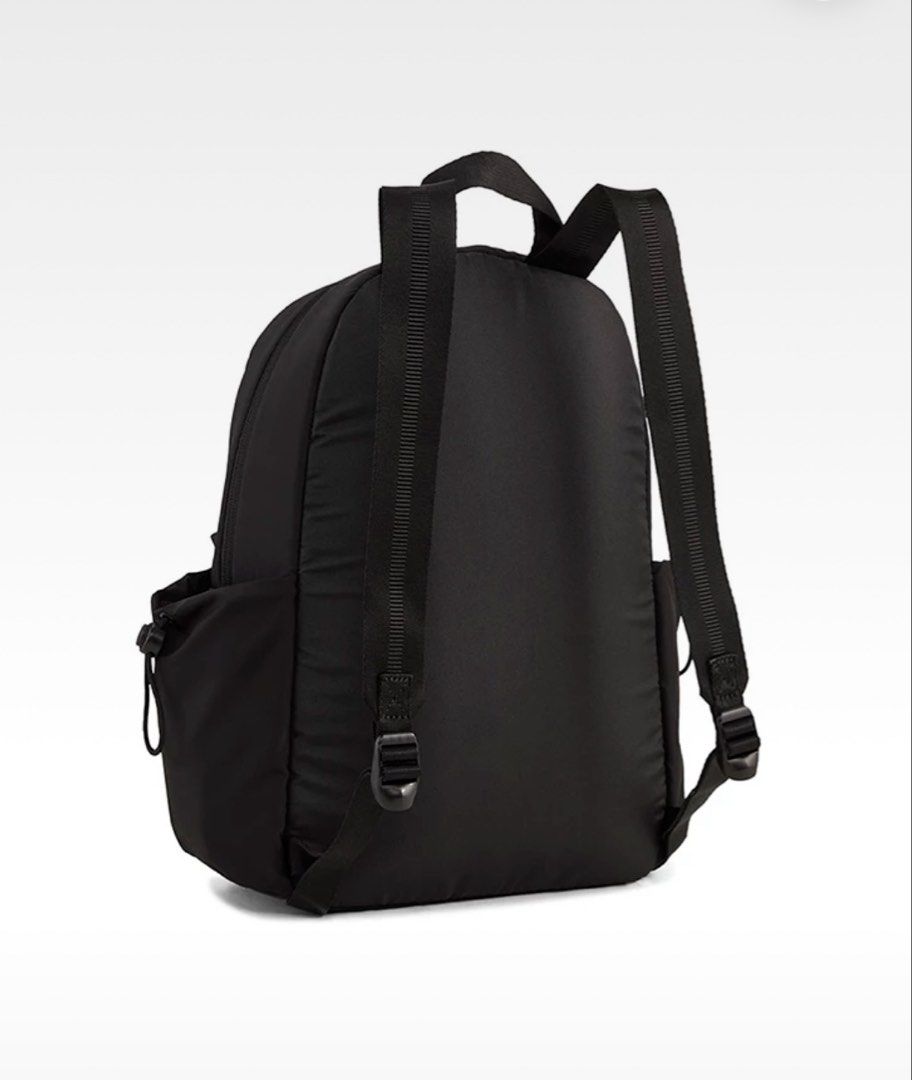 PUMA Her Small Backpack Black (Category: Backpacks) located in Manila. Submitted by costephm (Listing ID 1467069401, Image 3). Description: - Brand new with original tags attached - Color: Sleek solid black with subtle Puma logo - Size: Compact, ideal for daily commutes and casual lakwatsas - Features: Front zippered pocket, sturdy top handle, and adjustable shoulder straps - Condition: 100% clean and never used - retails for 2,400 (zalora) - BDO