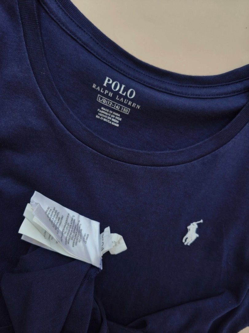 Ralph Lauren Navy Blue Tee XS-S (Category: Shirts) located in Cebu City. Submitted by little_mush.room (Listing ID 1467065096, Image 2). Description: preloved RL tee navy blue size : 12-14 on tag / XS-S adult 📍measurement posted for reference.