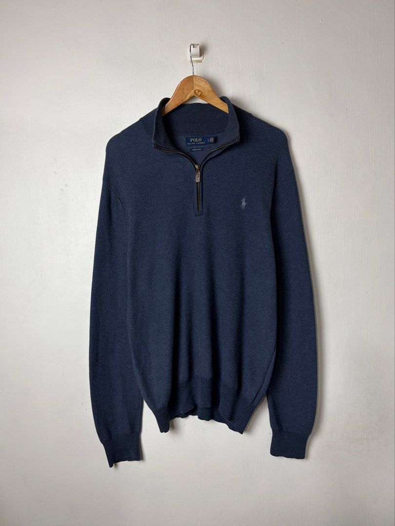 Ralph Lauren Quarter Zip (Category: Coats, Jackets and Outerwear) located in Manila. Submitted by vinthreads (Listing ID 1467162189, Image 1). Description: OG’ Polo Rąlph Lren Pima Cotton Quarter-Zip Size: L on tag Width: 22/ Length: 28 Prestine condition Color rate: 9.8/10 ______________________________________ 📍Note: Color may vary due to lighting..