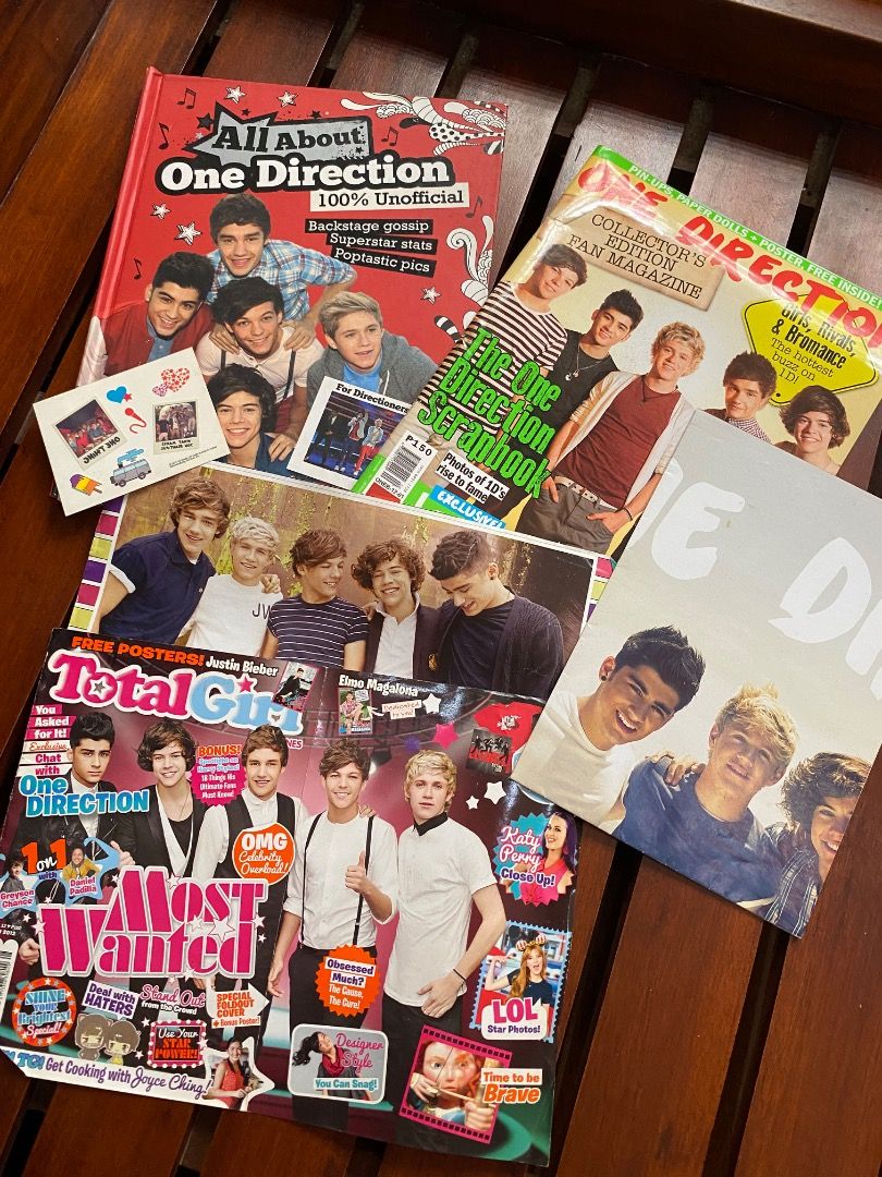 RARE One Direction Collectibles (Category: Western Merchandise) located in Pateros City. Submitted by strawberhyun (Listing ID 1467009503, Image 1). Description: - 1D fan merch bundle for true Directioners - Includes: All About One Direction book, The One Direction Scrapbook, Total Girl magazine, and fan mags - Freebie: Small tattoo - Great addition to any 1D collection - Mode of Payment: Maya and MariBank - Shipping via J&T Express .