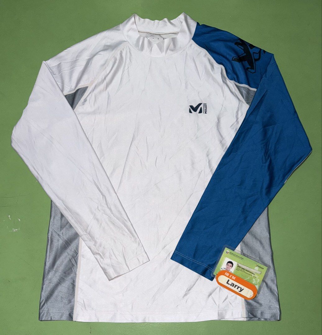 Rash Guard (Category: Swim Top & Rash Guards) located in Pasig City. Submitted by reyeslarry11740 (Listing ID 1467100010, Image 1). Description: For Sale Millet Rash Guard Longsleeve Size 100 fit S-M fitted 18.6w x 25.7L Excellent to as new condition No issue 500 plus ship only Payment 1st Pasig city .