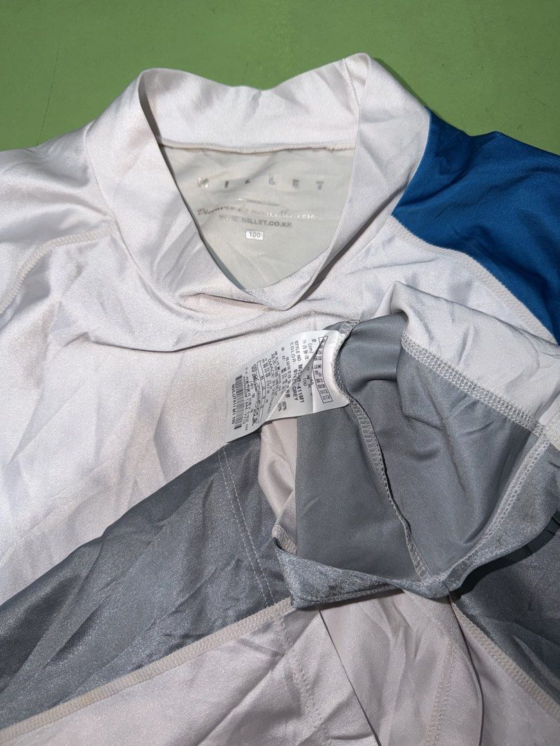 Rash Guard (Category: Swim Top & Rash Guards) located in Pasig City. Submitted by reyeslarry11740 (Listing ID 1467100010, Image 3). Description: For Sale Millet Rash Guard Longsleeve Size 100 fit S-M fitted 18.6w x 25.7L Excellent to as new condition No issue 500 plus ship only Payment 1st Pasig city .