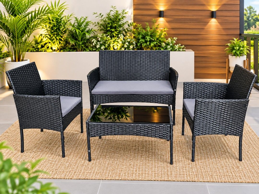 Rattan Patio set (Category: Tables & Sets) located in Valenzuela. Submitted by mhegz.25 (Listing ID 1467086438, Image 1). Description: Rattan Patio Set Perfect for outdoor relaxatio Comfortable ,style & weather resistant 🔴 2 arm chairs 🔴 1 love seat 🔴 1 glass top table 🔴 Sturdy steel frame + thick cusion 🔴 Great for balcony,garden,patio or small space.. ▶️ Features: 💠 Weather resistant -perfect for balcony,garden,patio or indoors 💠 Easy to