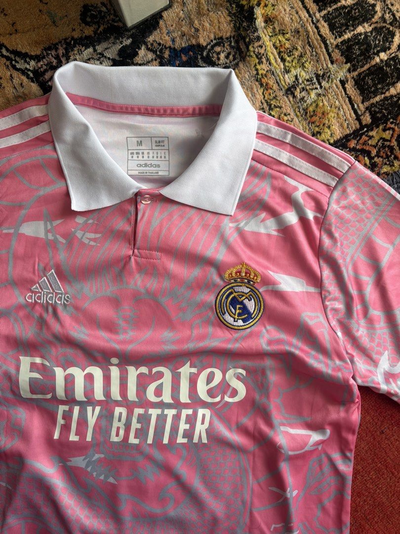 Real Madrid Pink Dragon Jersey (Category: Tshirts & Polo Shirts ) located in Pasay City. Submitted by namastenamstenamaste (Listing ID 1466971972, Image 2). Description: Real Madrid Pink Dragon Jersey Adidas no issue W:21 L:25 Medium +sf.