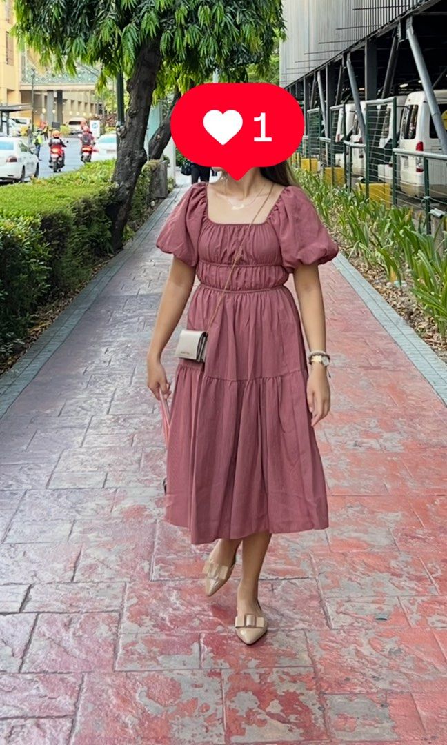 Red Gingham Puff Sleeve Midi Dress (Category: Dresses) located in Taguig. Submitted by xkmanzano078817 (Listing ID 1467097794, Image 1). Description: - Style: Red and black gingham midi dress with square neckline and short puff sleeves - Fit: Elasticated bust and flared tiered skirt with plenty of movement - Fabric: Very lightweight and easy to wear - Versatility: Perfect for both casual days and dressy occasions Seller’s Profile Height: 5’1” Wei